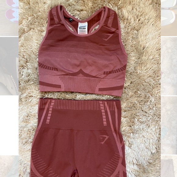 Womens Gymshark Workout Set Mauve Pink - Picture 2 of 3
